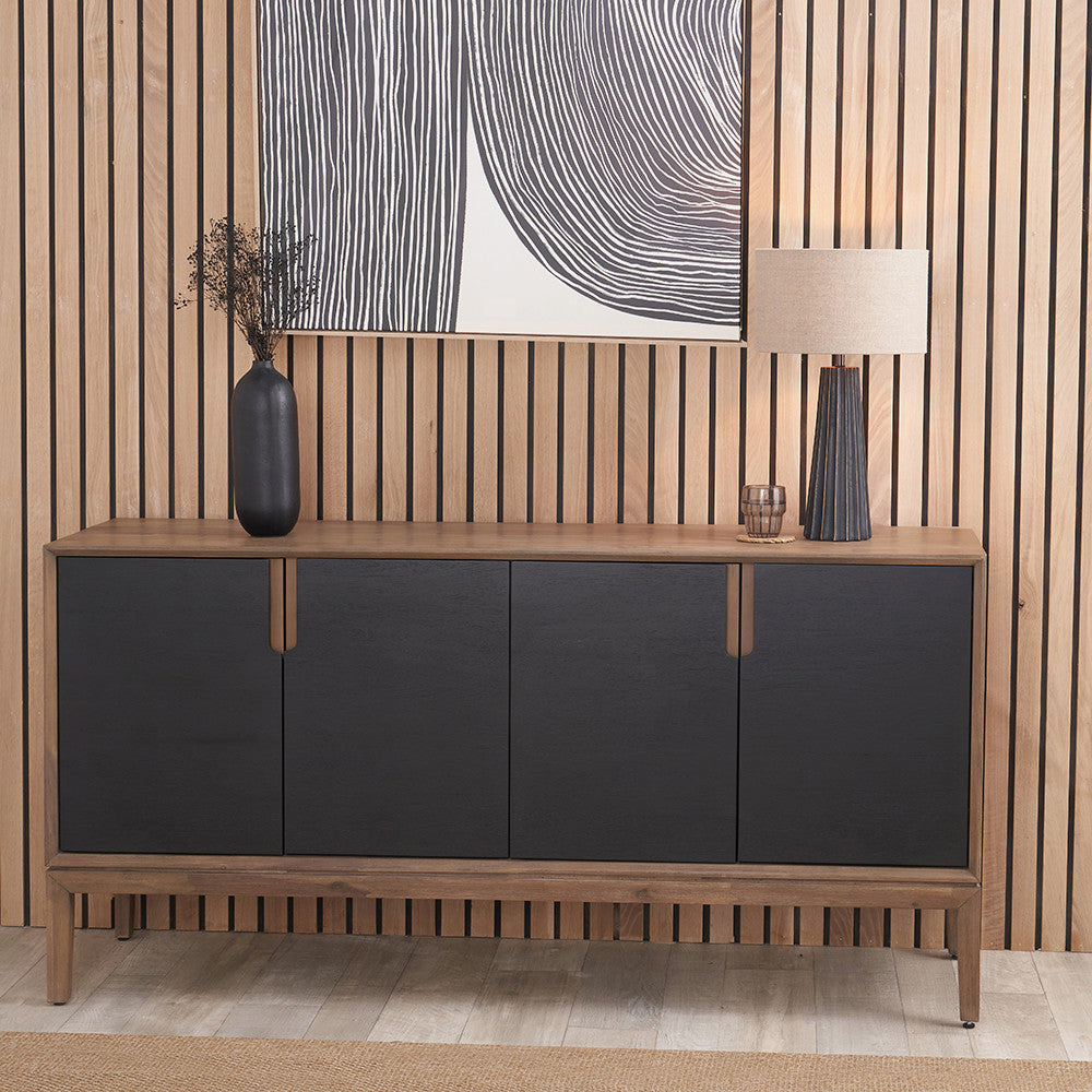 Gio Black & Natural Acacia Wood Sideboard
